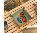 Storage Tray Fodable Waterproof Large Capacity Portable Outdoor Travel Sundries Organizer for Camping - Army Green