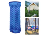 Sleeping Pads Pillow Design Integrated Built-in Pump Thicken Automatic Inflation Large Solid Color Moisture Proof Mat for Outdoor - Dark Blue