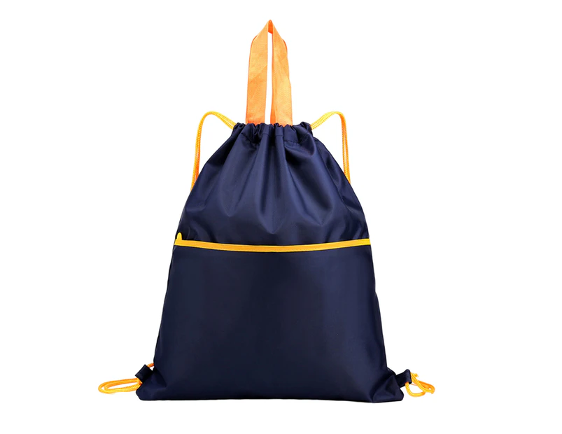 Travel Bag High Capacity Wear-resistant Ultra Light Packable Tear-resistant Convenient Storage Drawstring Closure Bundle Rope Sport Backpack for Outdoor - Dark Blue