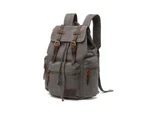 Travel Backpack Convertible Duffel Zipper Closure Adjustable Shoulder Strap Load Bearing Multiple Pockets Large Size Men Canvas Vintage Backpack for School - Grey