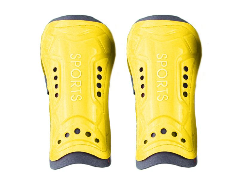 1 Pair Shin Guard High High-Flexibility Padded Hard Shell Protective Gear Ergonomically Wrap Professional Shields Legging Shinguard for Basketball - Yellow