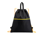 Travel Bag High Capacity Wear-resistant Ultra Light Packable Tear-resistant Convenient Storage Drawstring Closure Bundle Rope Sport Backpack for Outdoor - Black