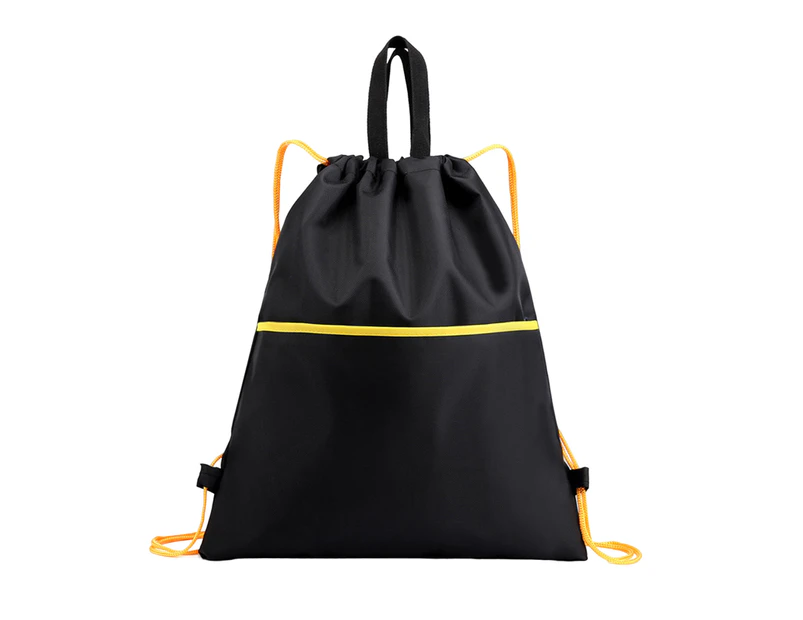 Travel Bag High Capacity Wear-resistant Ultra Light Packable Tear-resistant Convenient Storage Drawstring Closure Bundle Rope Sport Backpack for Outdoor - Black