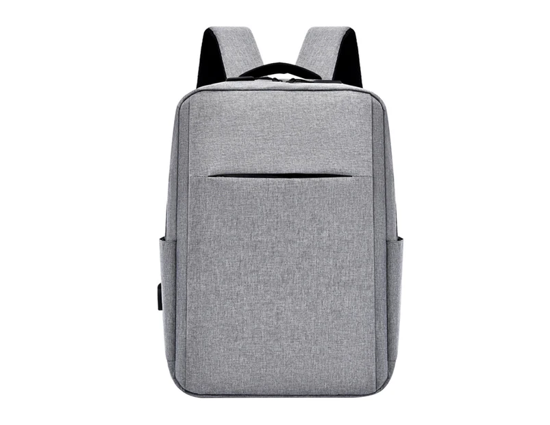 Laptop Backpack Load Bearing External USB Charging Wider Shoulder Multi Pockets Carrying Notebook Splash Proof Laptop USB Backpack School Bag for Business - Light Grey