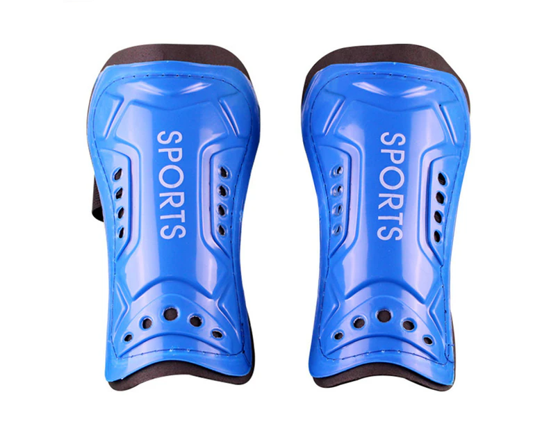 1 Pair Shin Guard High High-Flexibility Padded Hard Shell Protective Gear Ergonomically Wrap Professional Shields Legging Shinguard for Basketball - Blue