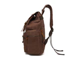 Travel Backpack Convertible Duffel Zipper Closure Adjustable Shoulder Strap Load Bearing Multiple Pockets Large Size Men Canvas Vintage Backpack for School - Coffee