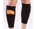 1 Pair Shin Guard Non-Slip Soft Fabric Breathable Tear Resistant Comfortable Calf Protection Elastic Nylon Solid Color Shin Protector for Sports