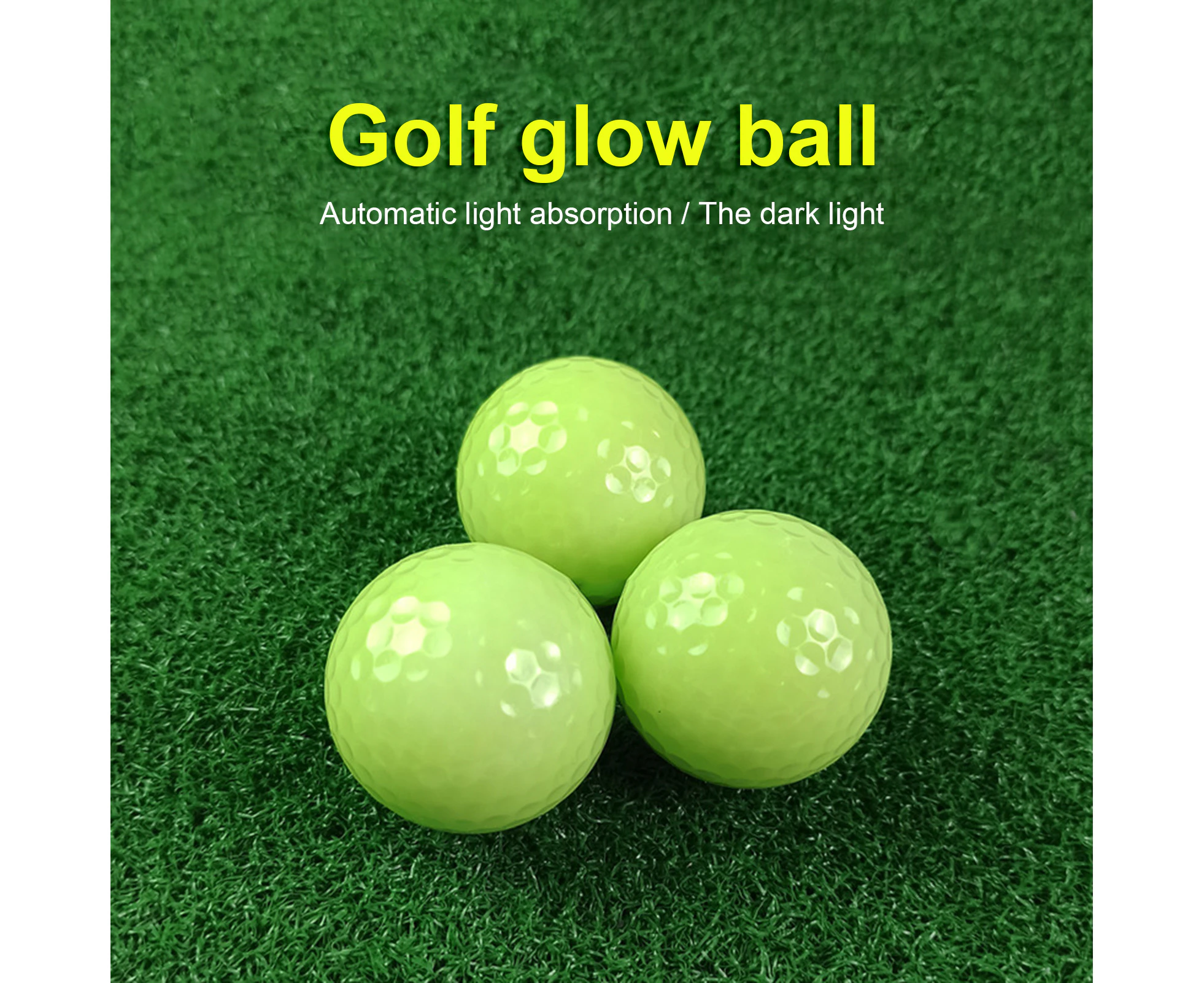 Golf Ball Fluorescent Automatic Light Absorption Good Elasticity High-Strength Best Hitting Environmentally Friendly Glow in The Dark Golf Ball for Golfing