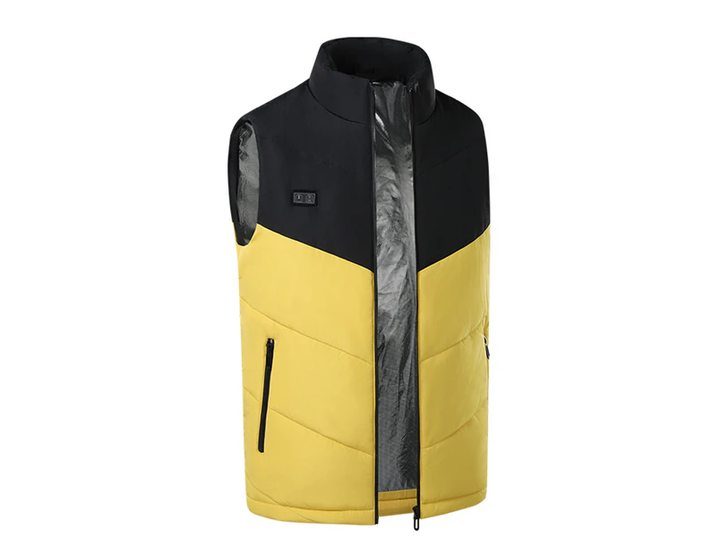 Heated Jacket Energy-saving Fleece Lining Fast-Heating Stand Collar Long Battery Life Keep Warm 3 Heating Levels 11 Heating Zones Heated Vest for Daily - Yellow