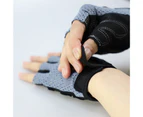 1 Pair Cycling Gloves Wear-resistant Non-slip Adjustable Sweat Absorption Fine Stitching Protect Hand Multi-purpose Cycling Half Finger Short Gloves - Grey