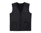 Heated Vest USB-Powered Adjustable Single Fleece Washable Three-speed Temperature Control Keep Warm V Neck Fast Heating Electric Clothing Vest for Leisure - Unilateral