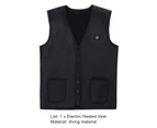 Heated Vest USB-Powered Adjustable Single Fleece Washable Three-speed Temperature Control Keep Warm V Neck Fast Heating Electric Clothing Vest for Leisure - Unilateral