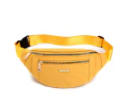 Women Crossbody Bag Multifunction Korean Style Storage Smooth Zipper Waistbag for Travel - Yellow