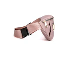 Women Crossbody Bag Multifunction Korean Style Storage Smooth Zipper Waistbag for Travel - Pink