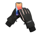 1 Pair Winter Gloves Full Finger Touch Screen Thickened Waterproof Anti-slip Outdoor Sports Tool Cloth Outdoor Winter Thermal Gloves for Skiing - B