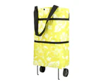 Shopping Bag Eco-friendly Collapsible Oxford Cloth Wheeled Climbing Cart for Outdoor- Flower