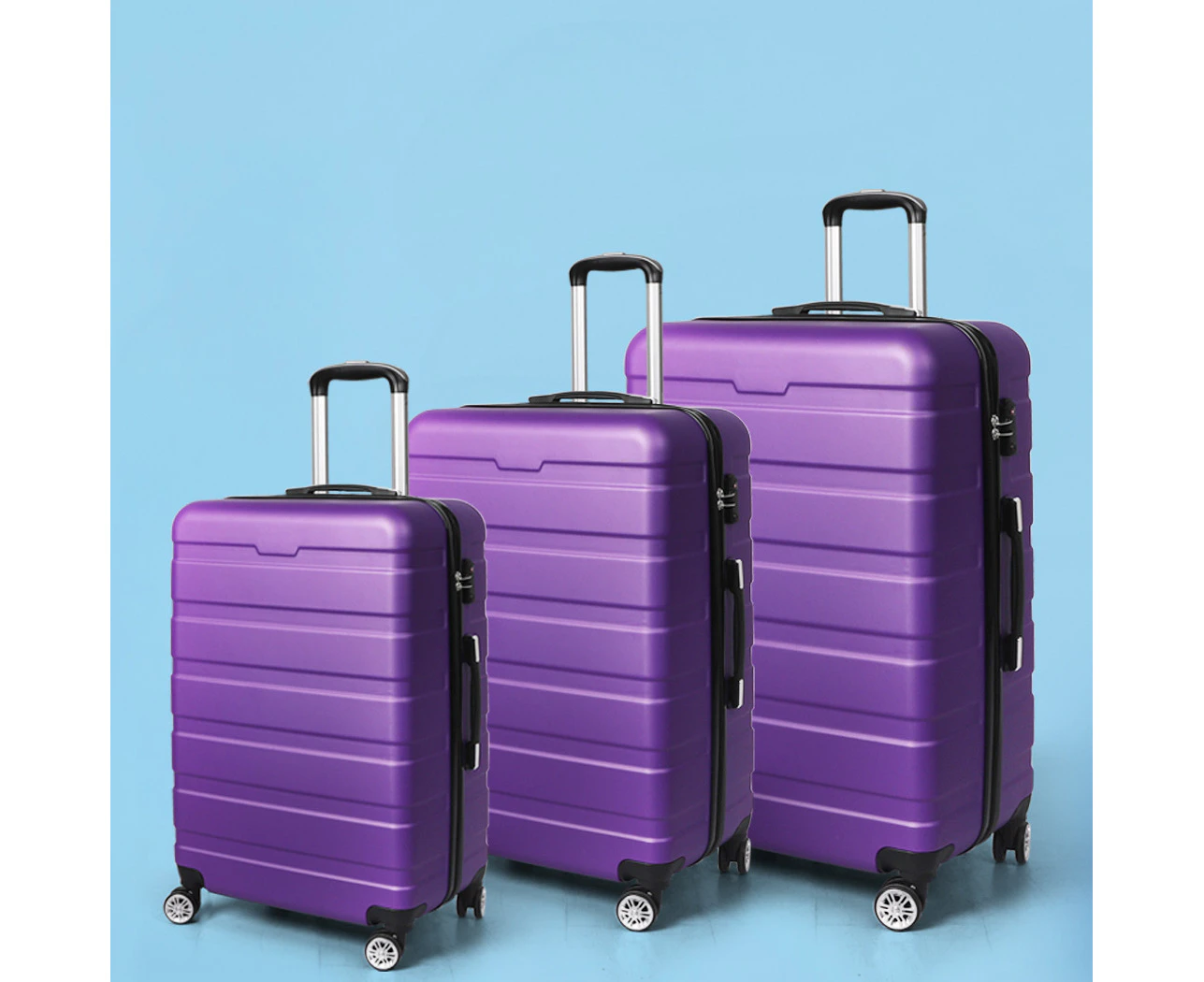 Slimbridge 3pc TSA Hard Case Travel Luggage Set Purple