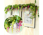 4 Pieces of 6.6 Feet/piece Artificial Filigree Wisteria Wreath Artificial Wisteria Hanging Flower Garden Wedding Floral Decoration