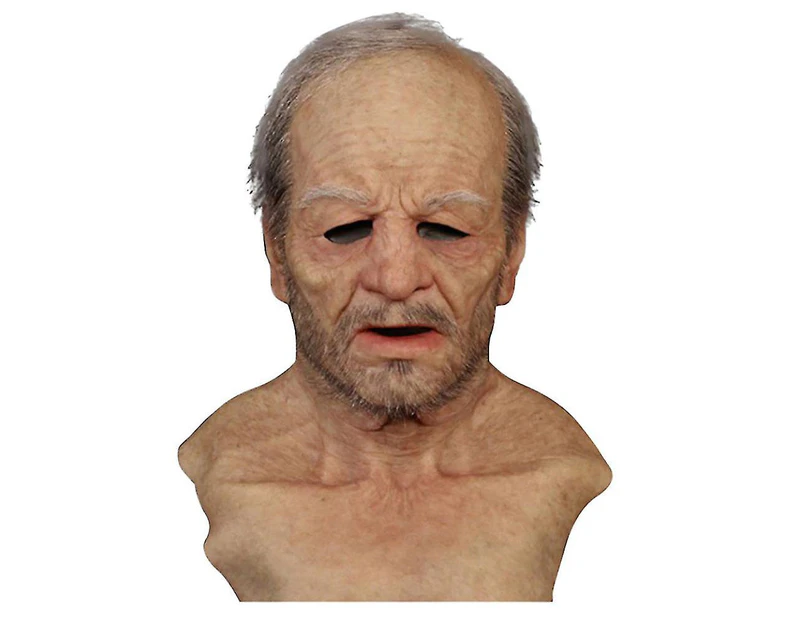 Halloween Adult Elder Man Latex Full Mask Face Cover Cosplay Headgear