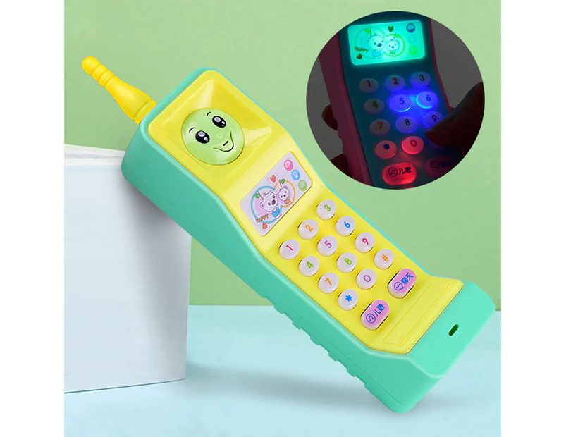 Cartoon Music Colorful Light Voice Electronic Mobile Phone Educational Kids Toy Random Color