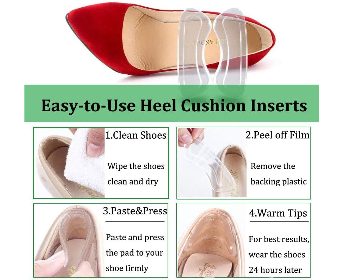 Heel Grips, Shoe Heel Inserts for Loose Shoes, Clear Heel Cushion Pads for  Women Men Shoes, 6 Pairs | Www.catch.com.au