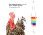 Chick Xylophone Toy Hen Hangable Wooden Xylophone Toy with 8 Metal Keys Chicken Coop Woodpecker Toy with Grinding Stone
