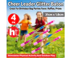 [4Pk] Cheer Leader Glitter Baton, Durable And Safe, Stimulates Physical Activity And Outdoor Play, Great For Birthdays Bag Parties Favor, Raffles, Prizes,