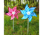 Pin-wheel Whirligig Striped Pattern Handmade Multifunctional Colorful Dot Stripe Pinwheel Toy for Yard Color Random