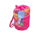 Beach Bag Large Capacity Wear-resistant Nylon Child Beach Toys Seashells Collecting Storage Bag Beach Tools  Pink