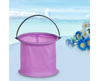 Mini Beach Bucket Folding Broken-proof Happy Summer Sand Bucket Kids Toy Purple