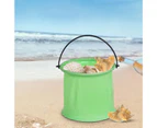 Mini Beach Bucket Folding Broken-proof Happy Summer Sand Bucket Kids Toy Green