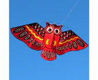 Outdoor Colorful Cartoon Owl Easy Flying Kite with 50m Line Children Kids Toys Red