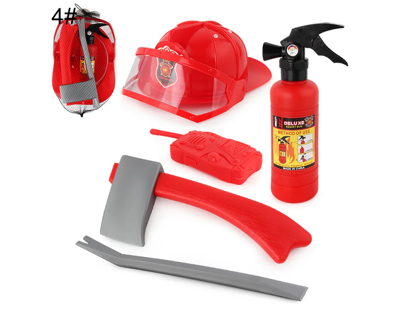 Kids Pull-Type Fire Extinguisher Water Gun Cap Firefighting Suit Beach Play Toys 4#