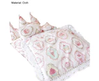 Doll Bedding Set Fine Workmanship No Deformation Washable Doll Bedding Set with Sleeping Pillows Quilt for Decor B