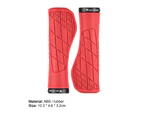 1 Pair Bike Grip Cover Reduce Shock Anti-Slip Ergonomics Handle Bicycle Soft Rubber MTB Road Shockproof Handlebar for Outdoor Red