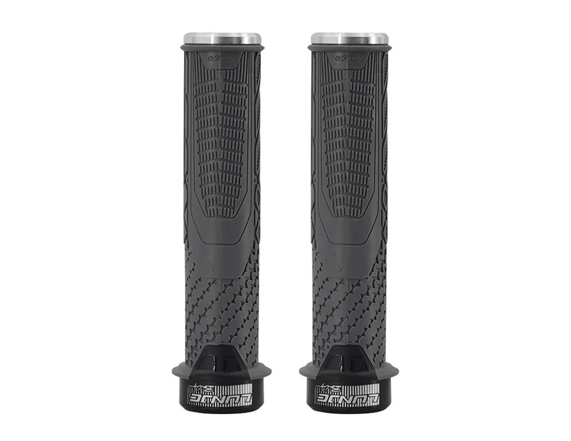 1 Set Locking Bike Grips Lightweight TPR Rubber Impact-resistant Handle Grips for MTB Grey