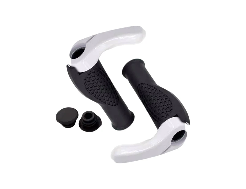1Pair Handlebar Cover Dust-proof Wear-Resistant Rubber Bicycle Handle Bar Protective Cushion for Refit White