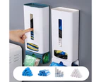 2 PCS Garbage Bag Storage Box Wall-Mounted Extraction Plastic Bag Storage Box Portable Kitchen Storage Box(Light Blue)