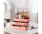 5999 Cosmetic Storage Box Dust-Proof Large-Capacity Household Desktop Organizer Skin Care Product Rack, Colour: Extra Large Coral Pink
