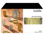 Set of 4 Ladelle 10cm Areca Glass Tumblers - Olive