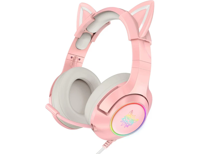 Gaming Headset with Cat Ears for PC PS4 PS5 Xbox One Mobile Phones