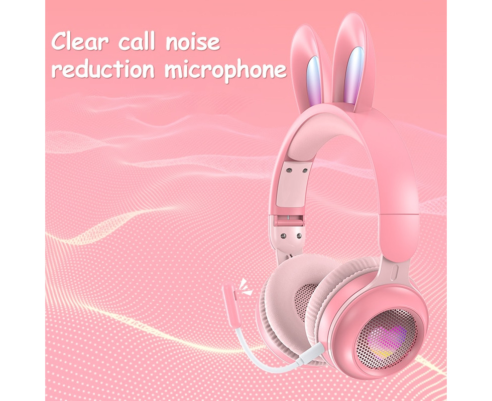 Pink 2025 bunny headset