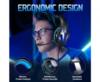 Gaming Headset Wired Headphones with Microphone PC Laptop 50mm Drivers Over Ear Earphone for PS4/5/Xbox One S Mac - Blue