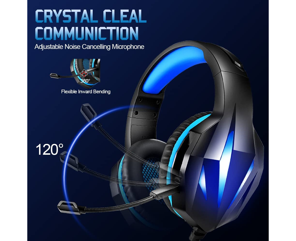 Gaming Headset Wired Headphones with Microphone PC Laptop 50mm