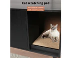 Pawz Enclosed Cat Litter Cabinet Box Furniture Scratch Board Side Table Black - Black
