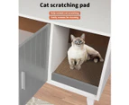 Pawz Enclosed Cat Litter Cabinet Box Furniture Scratch Board Pet House Table Grey - Grey