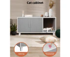 Pawz Enclosed Cat Litter Cabinet Box Furniture Scratch Board Pet House Table Grey