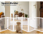 Pawz Wooden Pet Gate Dog Fence Safety Stair Barrier Security Door 6 Panels White