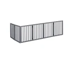 Pawz Wooden Pet Gate Dog Fence Safety Stair Barrier Security Door 6 Panels Grey