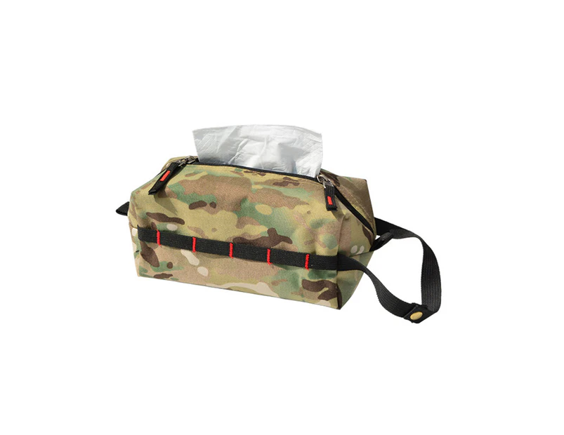 Tissue Storage Bag Large Capacity Waterproof Oxford Cloth Wear-resistant Camping Tissue Holder for Outdoor Jungle Camo